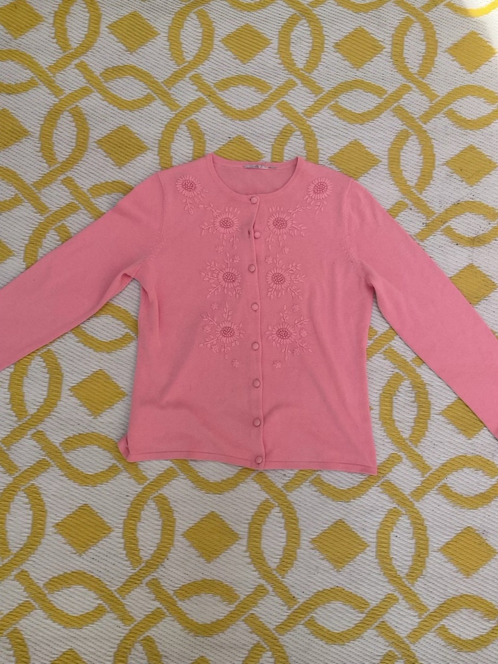 Unlisted Pink Embroidered Button-Up Cardigan